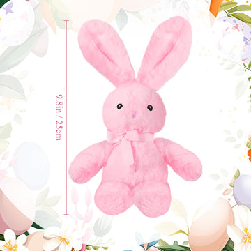 Foilswirl Plush Stuffed Animals Cute 9.84'' Cuddly Toys Soft Plushies With Bowtie Macaron Color For Party Basket Stuffers Mother