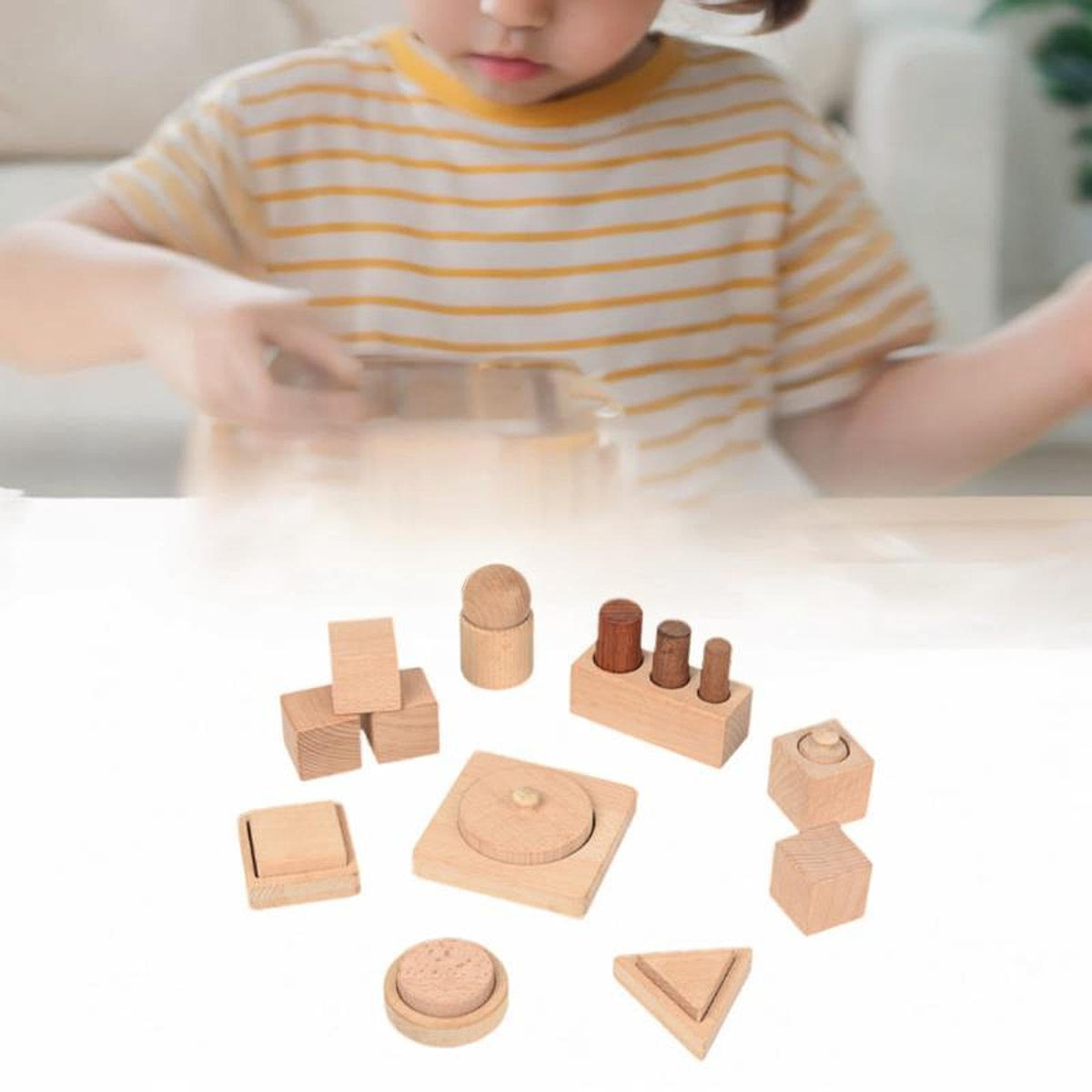 Atorse Montessori Toy Wooden Shape Puzzle Geometric Shapes For Infants Kindergarten|Toys & Hobbies | Preschool Toys & Pretend Pl