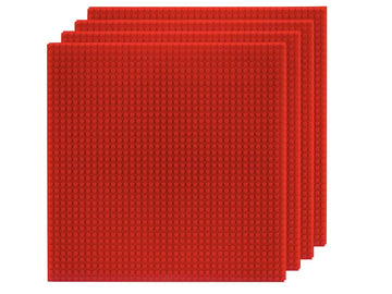 Slabdreamlab 12'X12' Baseplate For All Major Building Bricks And Blocks (Flame Red, 4-Pack)