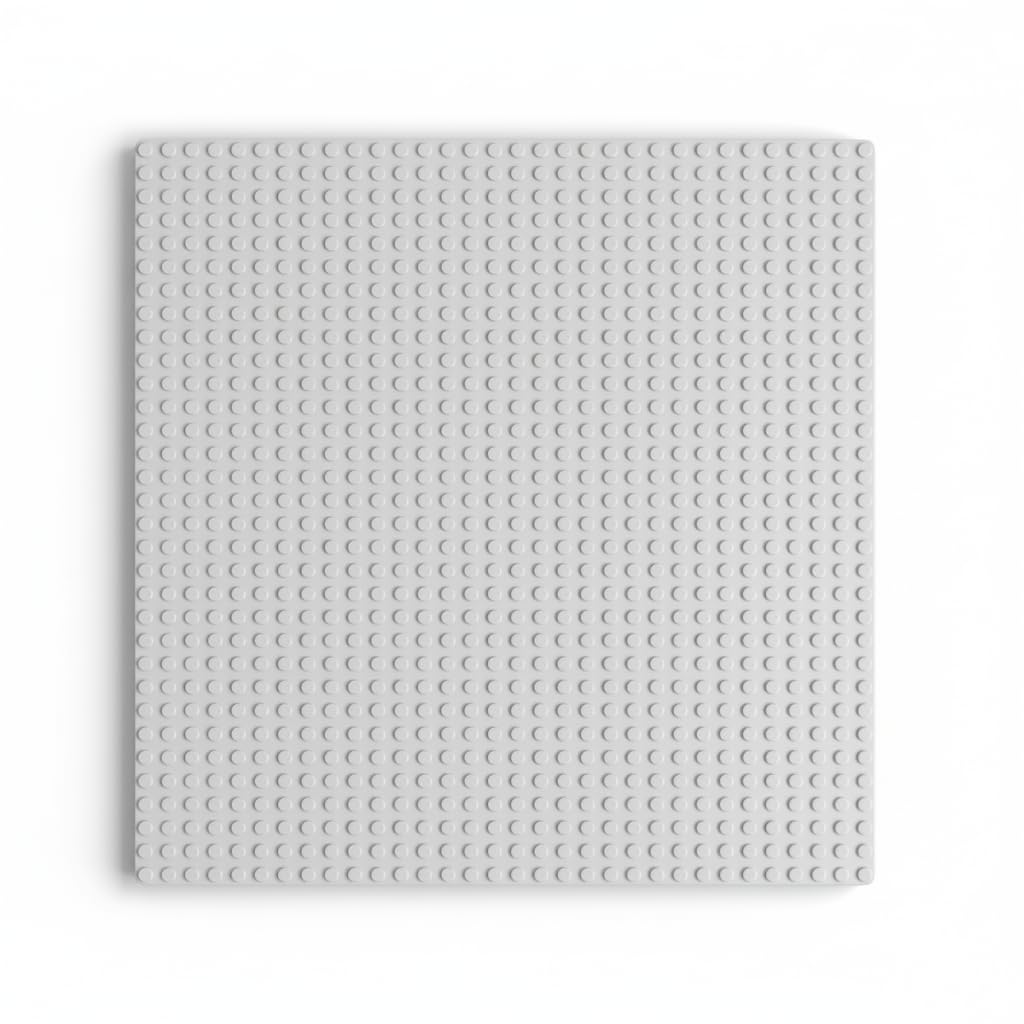 Edu Toys Base Plastic Plate Board 32 X 32 Pegs/Dots For Classic Building Blocks Bricks Compatible With All Brands  Light Grey