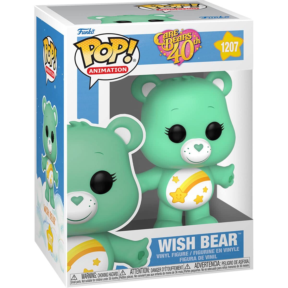 Pop Care Bears 40Th Anniversary - Wish Bear Funko Vinyl Figure (Bundled With Compatible Box Protector Case), Multicolored, 3.75