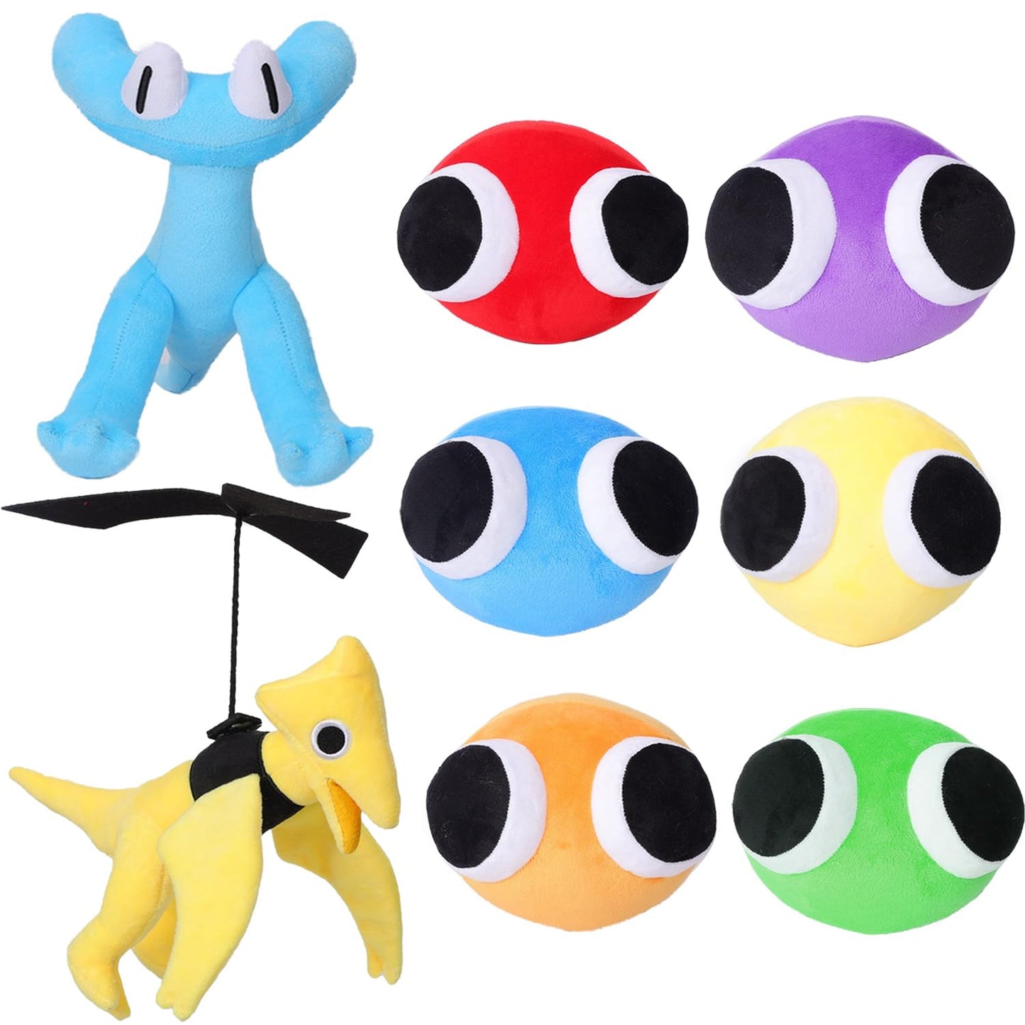 FJFFJF Rainbow Plush Toys - 8pcs Stuffed Animal Dolls, Soft Plush Fabric, Perfect for Kids' Birthdays, Model 768716721106