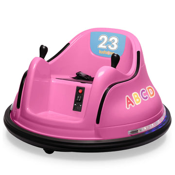 Kidzone 12V 2-Speeds Electric Ride On Bumper Car For Kids & Toddlers 1.5-6 Years Old, Diy Sticker Baby Bumping Toy Gifts W/Remote Control, Led Lights, Bluetooth & 360 Degree Spin, Astm Certified
