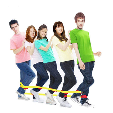 Sonyabecca 5-Legged Race Band Set Game - Teamwork Training for Kids & Adults, Yellow, Nylon & Lycra