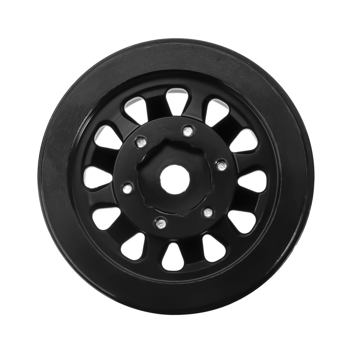 INJORA 1.0 Beadlock Wheel CNC Aluminum Wheel Rims for TRX4M Axial AX24 SCX24 FMS FCX24 1/18 1/24 RC Crawler Car(Black)