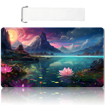 enhanced Stitched MTG Playmat with Zones and Non-Slip Rubber Backing - TCG Play Mat for MTG and Other Card Games - Colorful Design with Vintage Look and Feel (DKT (82) No Zones)
