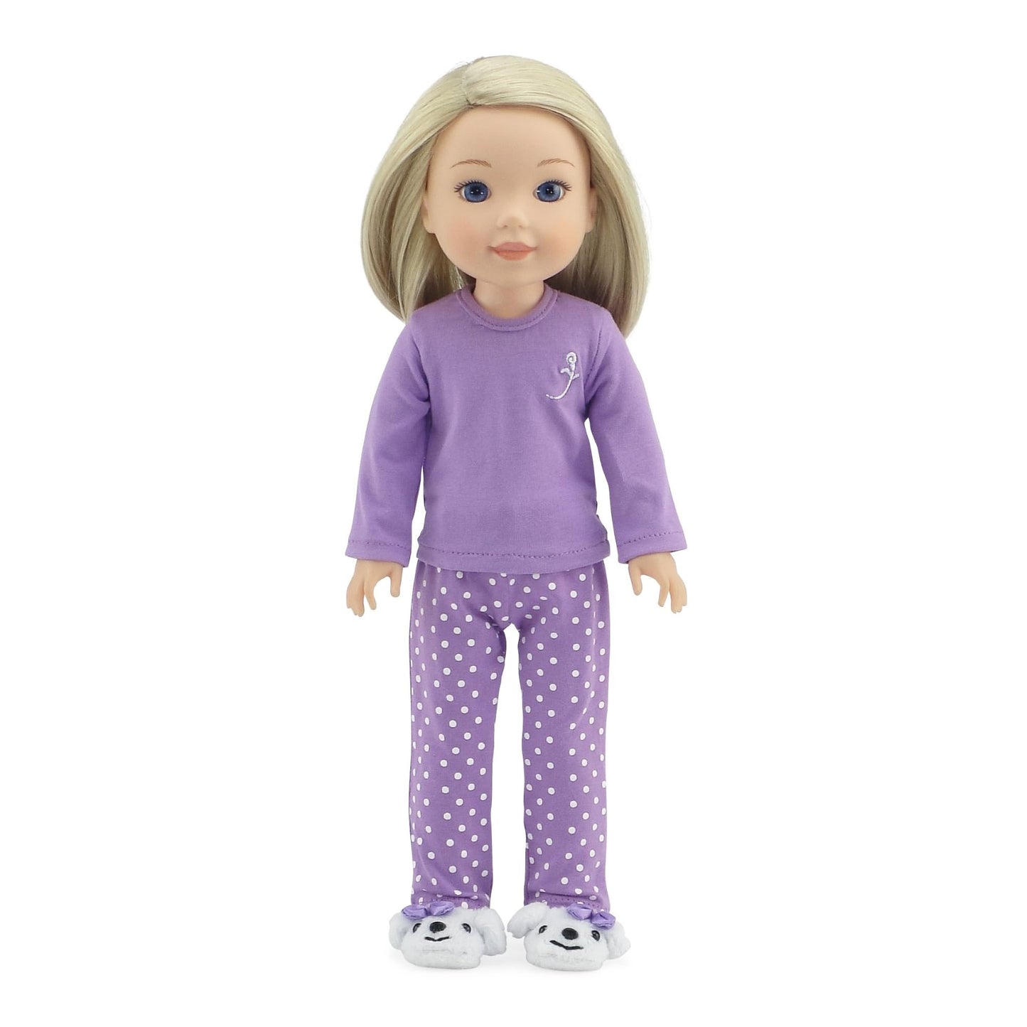 Emily Rose 14 Inch Doll Clothes & Accessories | 14' Doll Pajamas Pj Gift Set, Including Puppy Slippers Accessories! | 14' Doll Pjs Set Is Compatible With Glitter Girls And Wellie Wishers Dolls