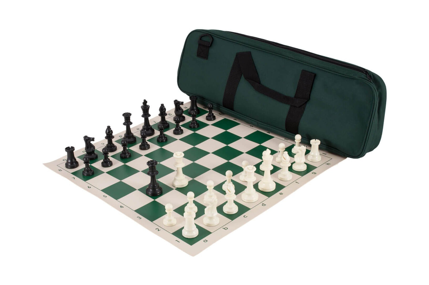 Deluxe Chess Set Combination - Triple Weighted - By Us Chess Federation (Forest Green)
