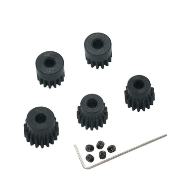 YijiaLink 5-Pack Steel 48P Pinion Gear Sets 14T 15T 16T 17T 18T with Screws for 3.175mm (1/8-Inch) Shaft 1/10 RC Car Brushless B