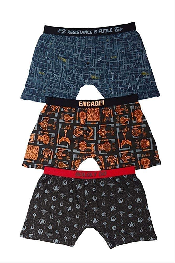 Robe Factory Mens Star Trek Repeat Pattern Boxer Shorts Set of 3 (L)