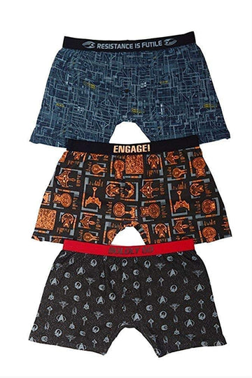 Robe Factory Mens Star Trek Repeat Pattern Boxer Shorts Set of 3 (L)