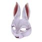 Hosfairy 1Pcs Half Face Animal Mask Rabbit Mask Horror Rabbit Mask for Halloween Easter Costume Party Cosplay Props (White)