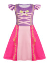 Sukyfecde Princess Dresses for Girls Toddler Kids Halloween Costume Outfits Birthday Party Dress Up 9-10 Years Purple