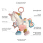 Itzy Ritzy Link & Love Toy For Stroller, Car Seat Or Activity Gym, Features Textured Ribbons, Crinkle Sounds, Clinking Rings & Silicone Teether, Unicorn, 0.29 Lb