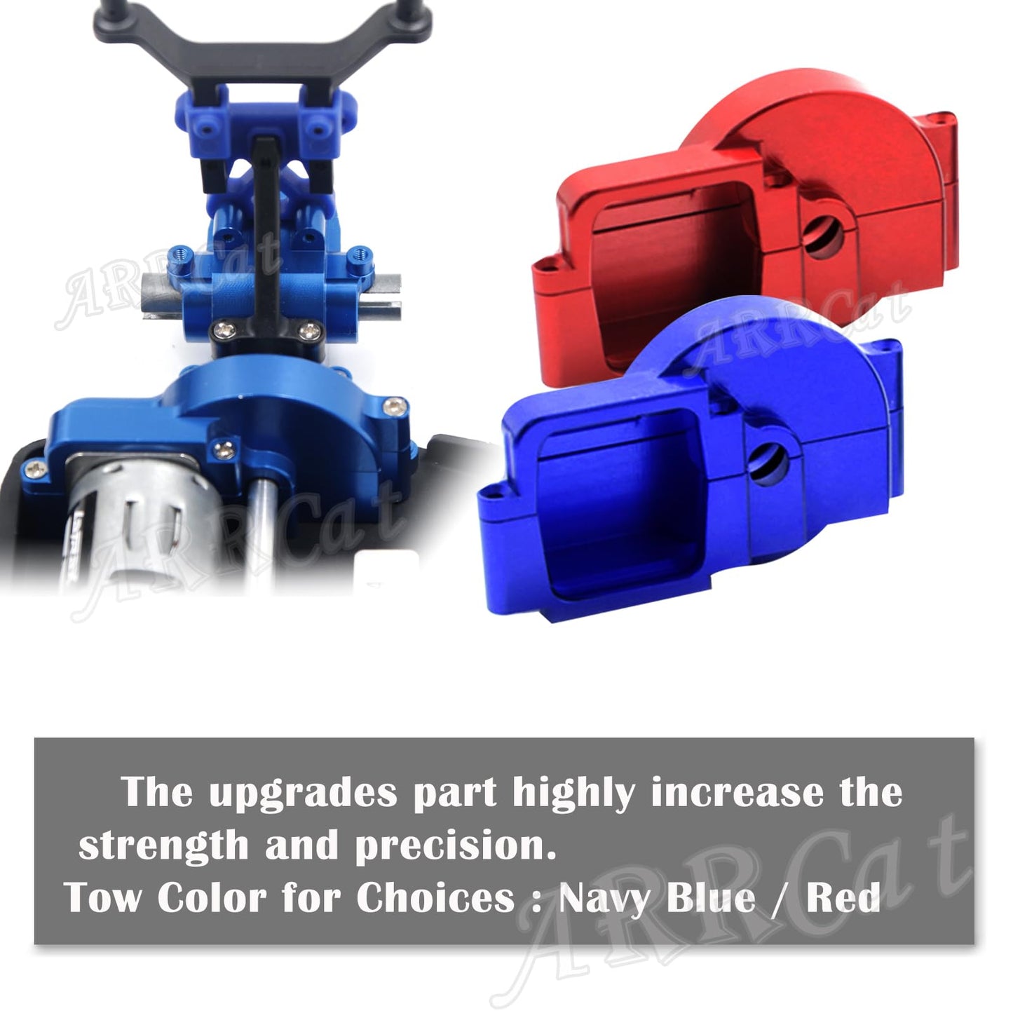 ARRCat Alloy Gearbox Housing Motor Plate Upgrades Part for 1/18 LaTrax Teton Desert Prerunner,Replace #7590 (Red)