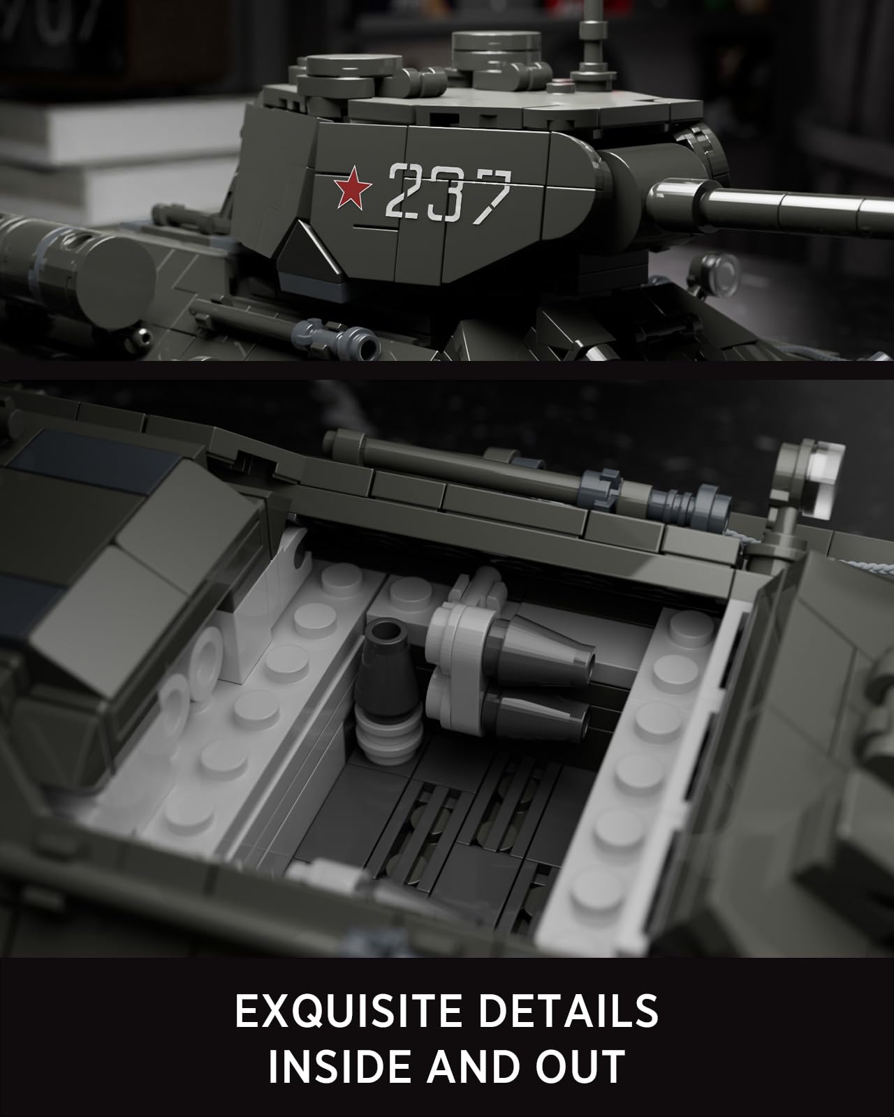 Nifeliz T34/85 Tank, Ww2 Military Tank Building Set For Adults, Collectible Army Model To Build And Display, Gift Ideal For Military Fans (818 Pcs, Nf10270)