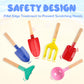 Meidayai Beach Toys, 6 Pcs Kids Gardening Set, 8'' Kid Metal Sand Toys Sandbox Toys With Sturdy Wooden Handle, Children Beach Sa