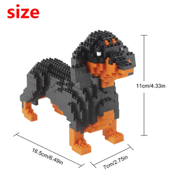 Larcele Micro Dachshund Dog Building Blocks Set Super Mini Pet Building Toy Bricks Kit, 898 Pieces Kljm-02 (Dachshund)