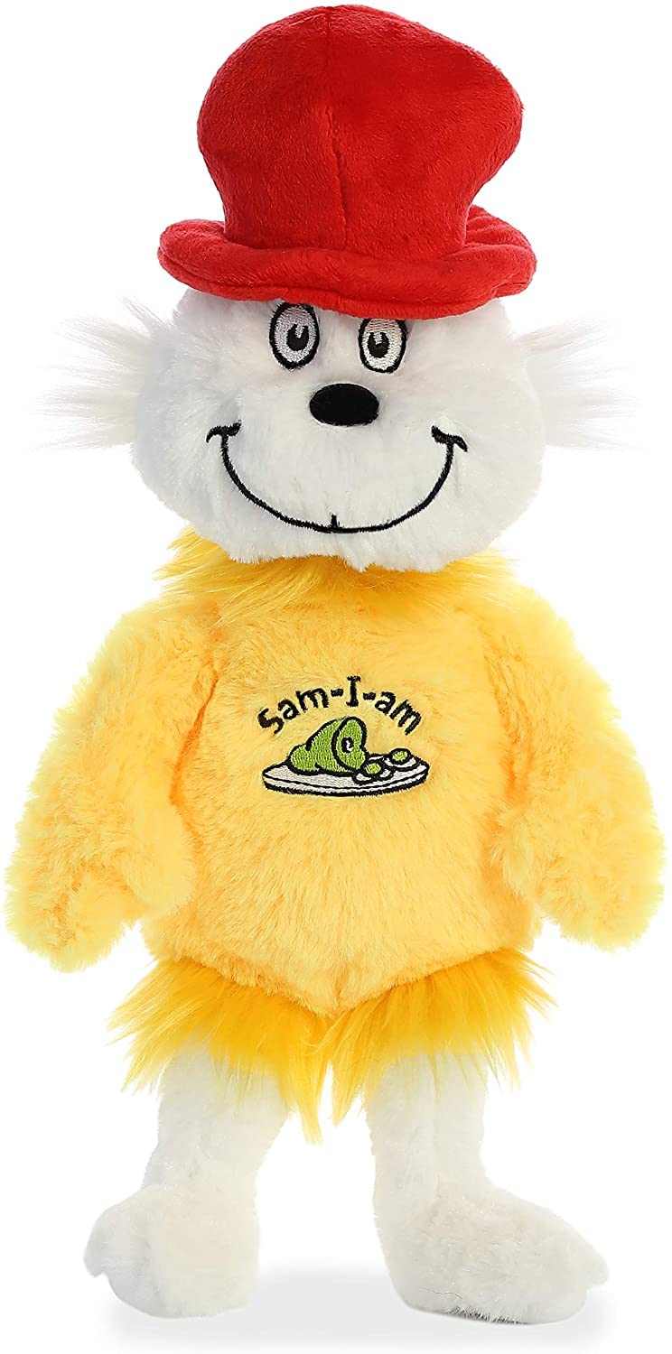 Aurora Dr. Seuss Plush Set Of 4: 12' Sam I Am, 12' Yertle The Turtle, 12' Sneetch, 12' Fox In Socks With Myriads Drawstring Bag