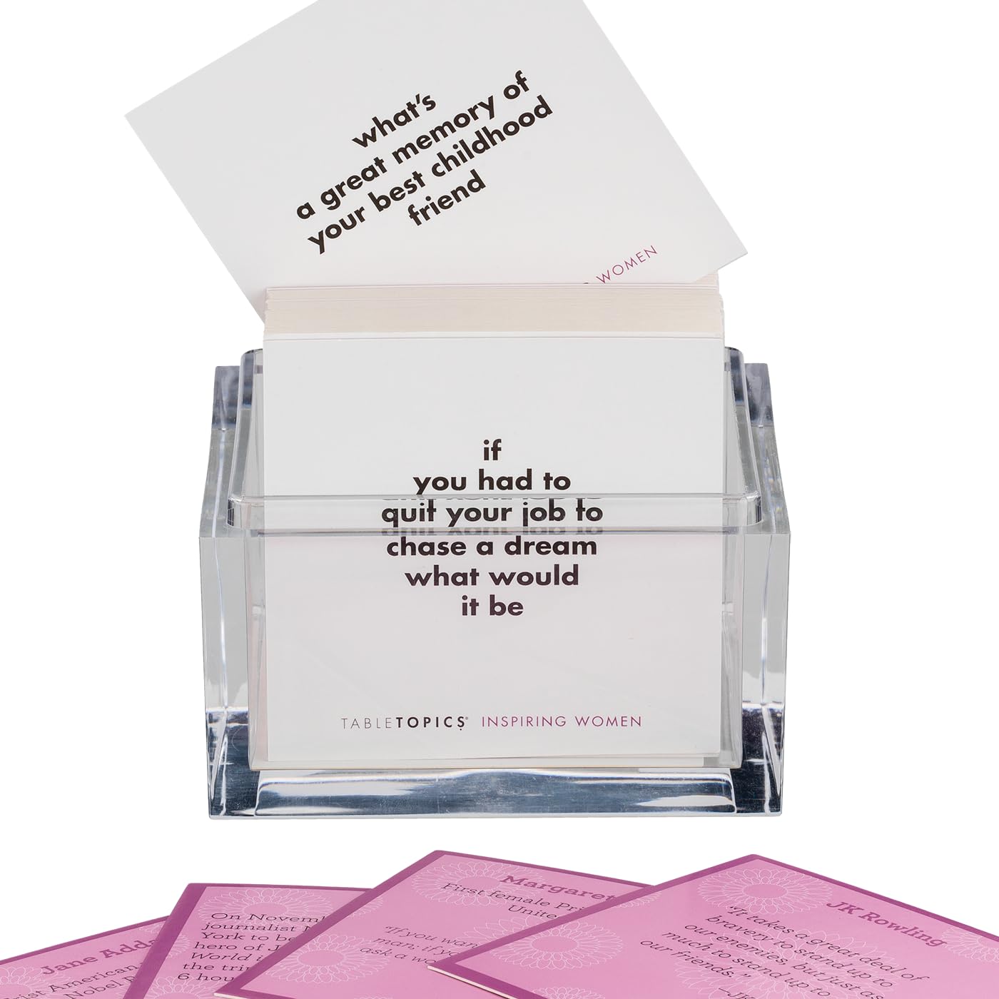 TableTopics Inspiring Women Conversation Cards - 135 Quotes & Questions, Medium Size, Cardstock Material, Model TT-0142-A