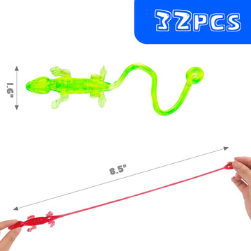 Lovestown 32Pcs Colorful Sticky Lizards, Stretchy Rubbery Sticky Lizards Stretchy Sticky Toys For Kids Party Favors Goodie Bag S