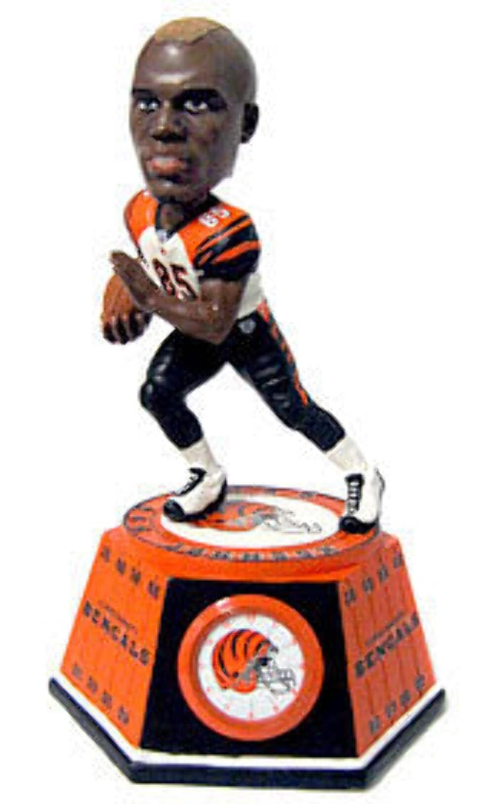 Forever Collectibles NFL Cincinnati Bengals Mens Cincinnati Bengals Chad Johnson Bobblehead Clock, Team Colors One Size