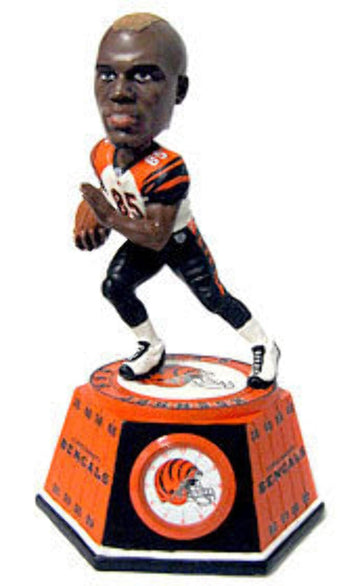 Forever Collectibles NFL Cincinnati Bengals Mens Cincinnati Bengals Chad Johnson Bobblehead Clock, Team Colors One Size