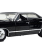 Jada Toys 253255037 Supernatural Dean Winchester, 1967 Chevy Impala Sport Sedan, Doors + Boot + Moter Cover To Open, Scale 1:24, Black, One Size