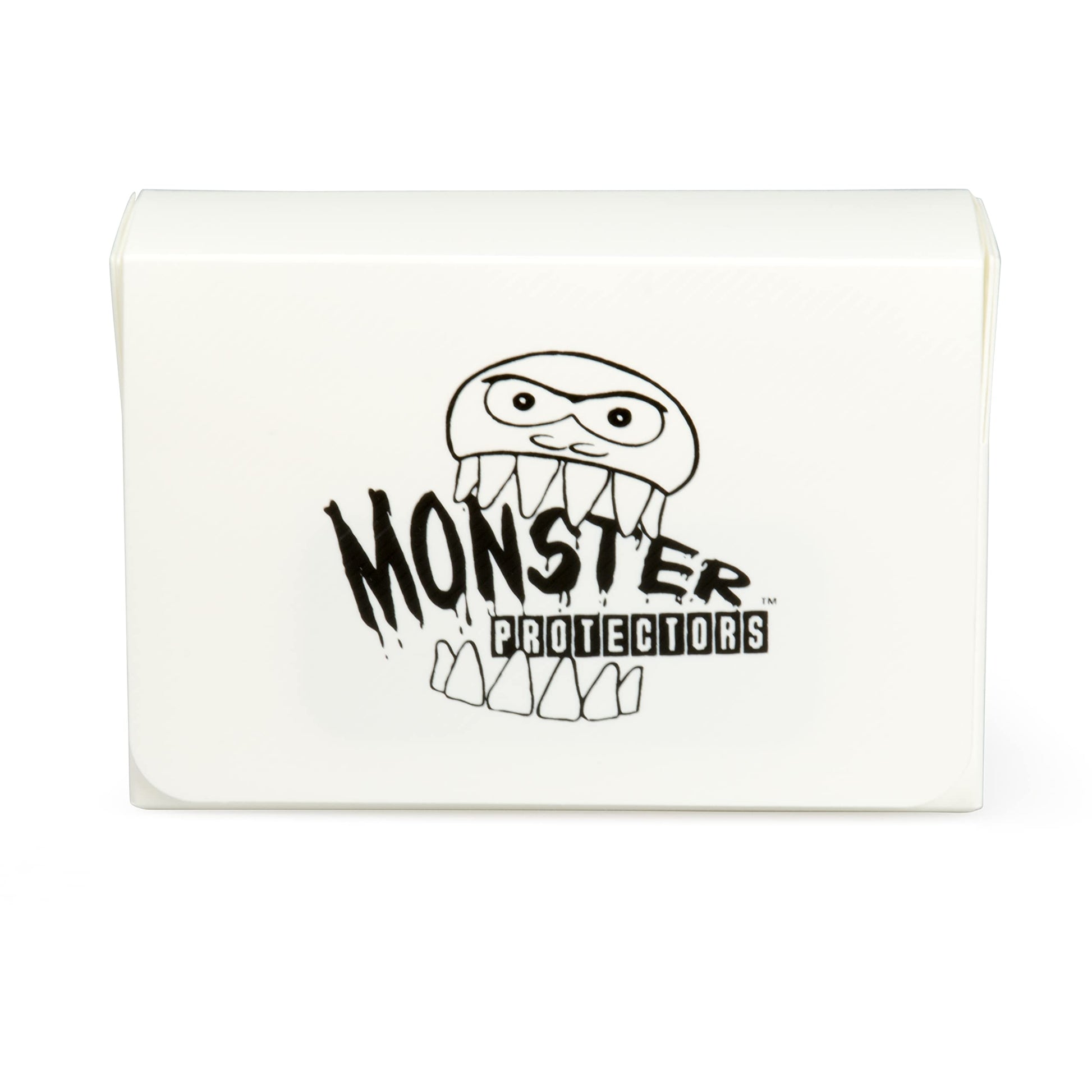 Monster Protectors Magnetic Double Deck Box - White, Holds 150 Gaming TCGs, Self-locking Closure, Compatible w Standard & Smalle