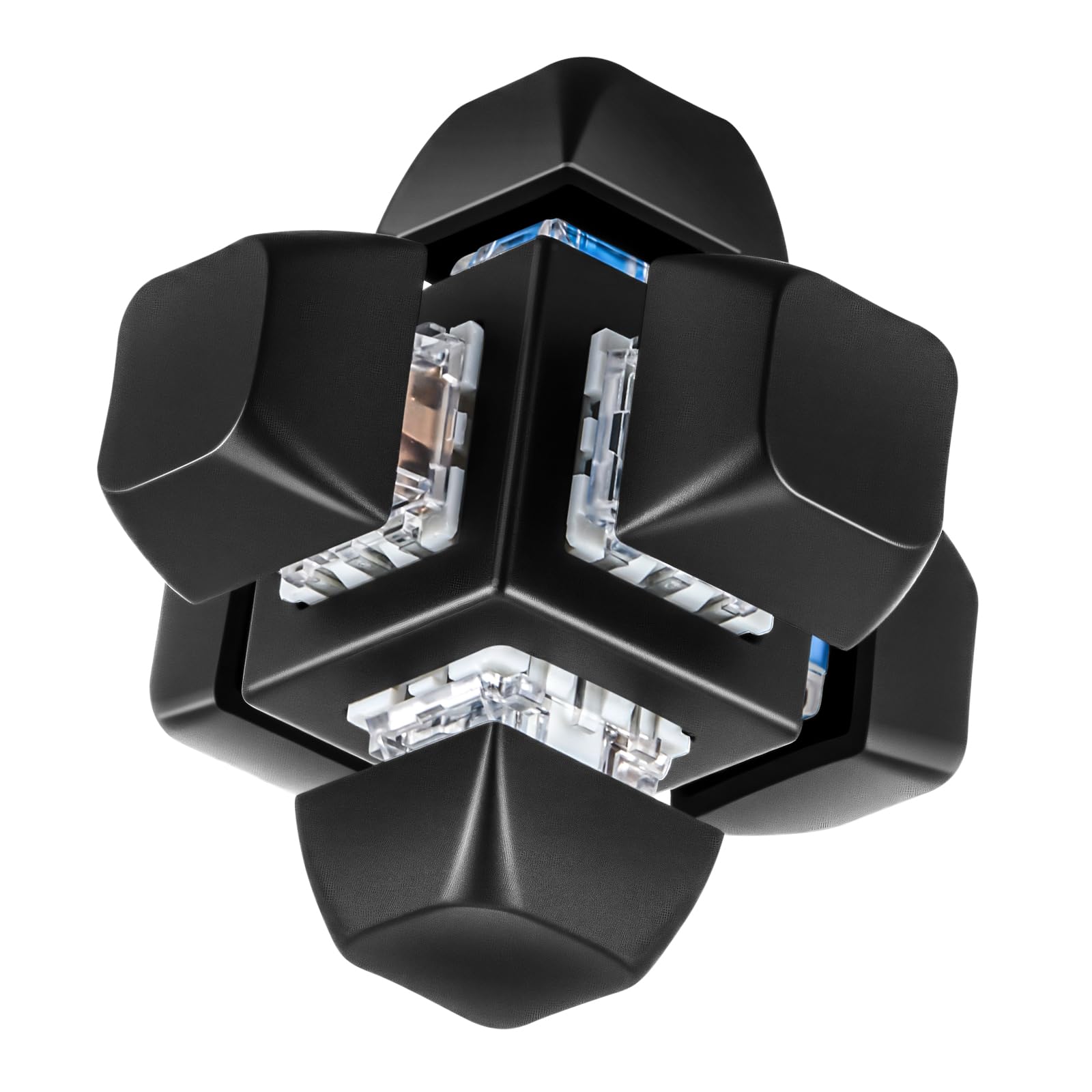 VioraWhite Black Decompression Toys Keyboard Clicker Toy Keyboard Cube Mechanical Key Button Stress Relief for mature-themed Gifts to Relief Pass Time