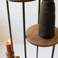 Four Tiered Wood And Metal Round Display
