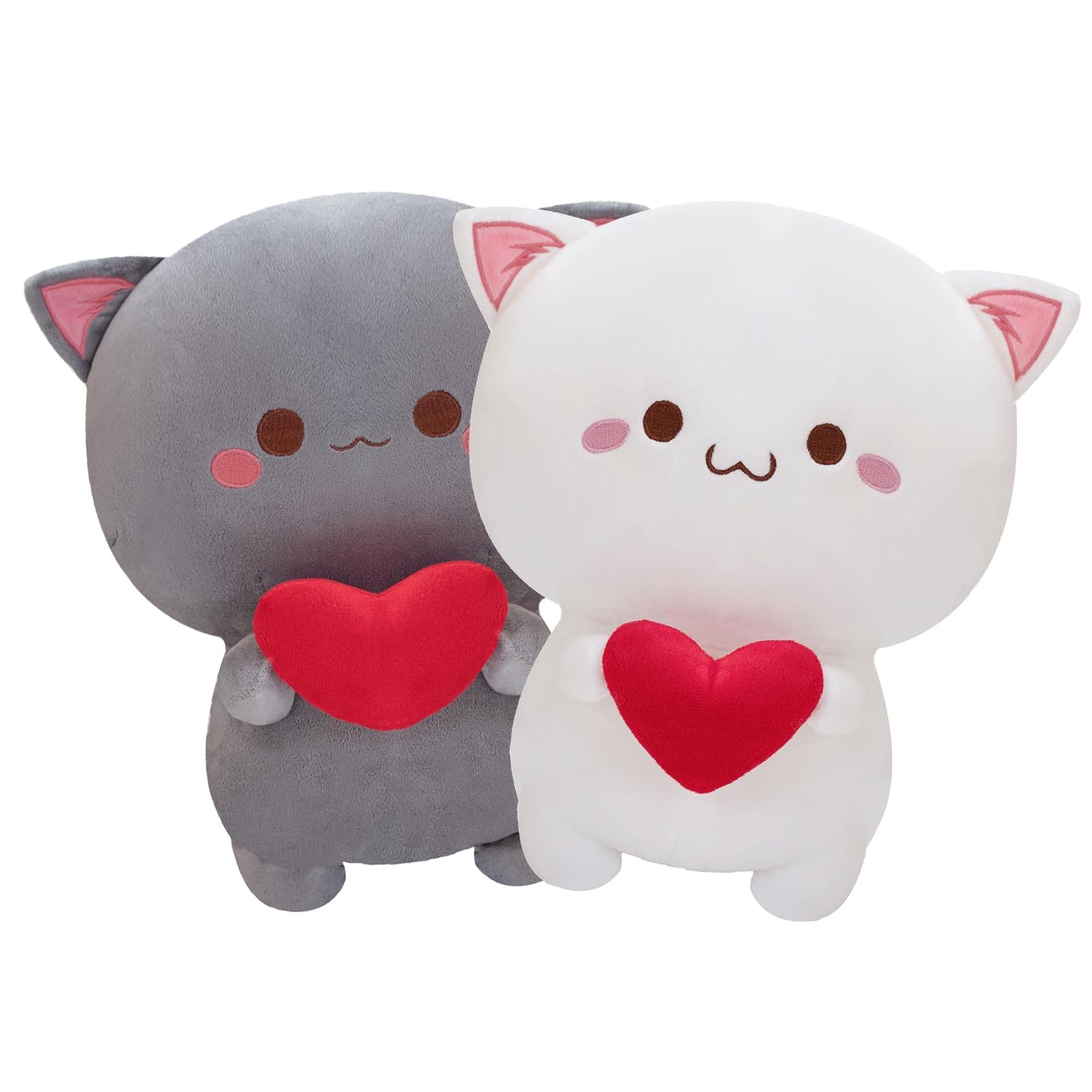 Alwoligag Cute Cat Plush Toy, Super Soft Gray And White Cat Plush Toy, Plush Cat Stuffed Animals, Valentine'S Day Gift, Sweet Ro