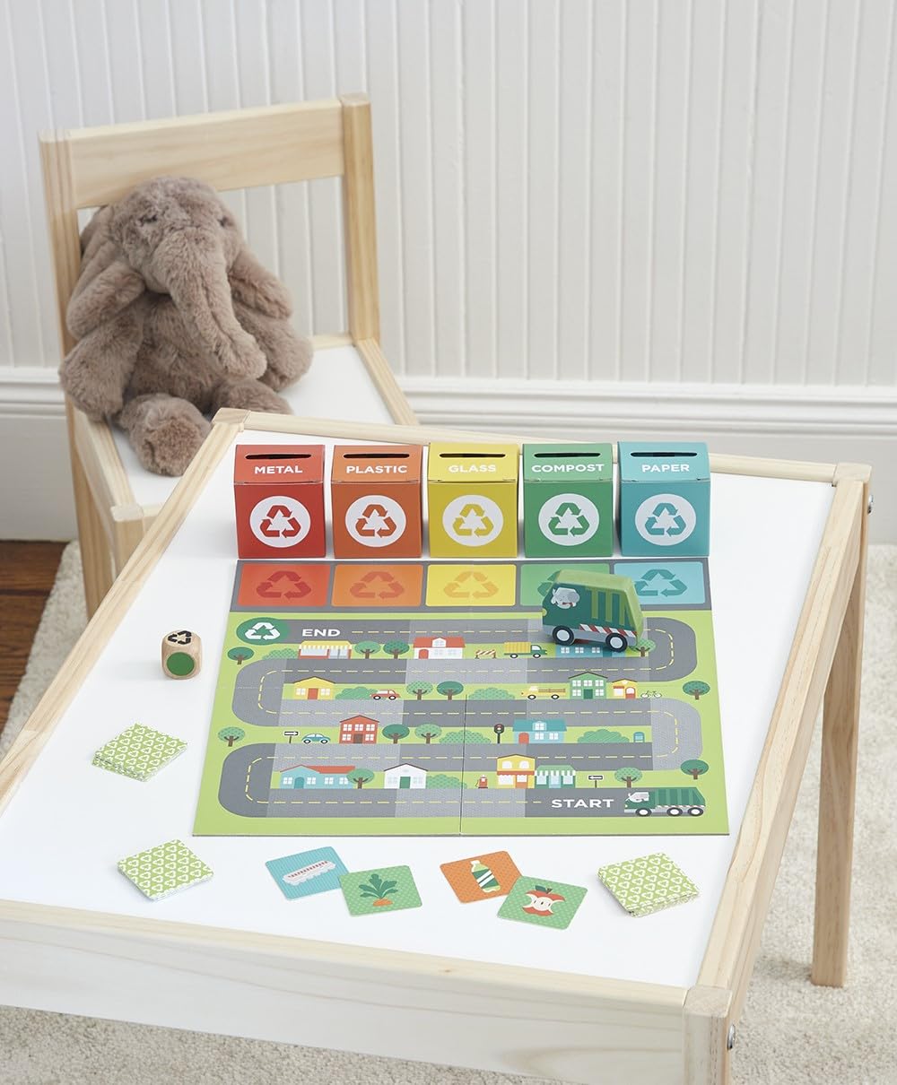 Petit Collage: Rush To Recycle | Teach Kids About Recycling| Sort All The Recyclibles Before The Truck Comes | Made With Recycled Card And Vegetable Inks