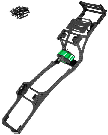 Rcmyou Rc Carbon Fiber Frame Chassis W/Gearboxes Upgrades Part For 1/10 Axial Scx10 Scx10 Ii 90046 90047 Rc Crawler Car,Green
