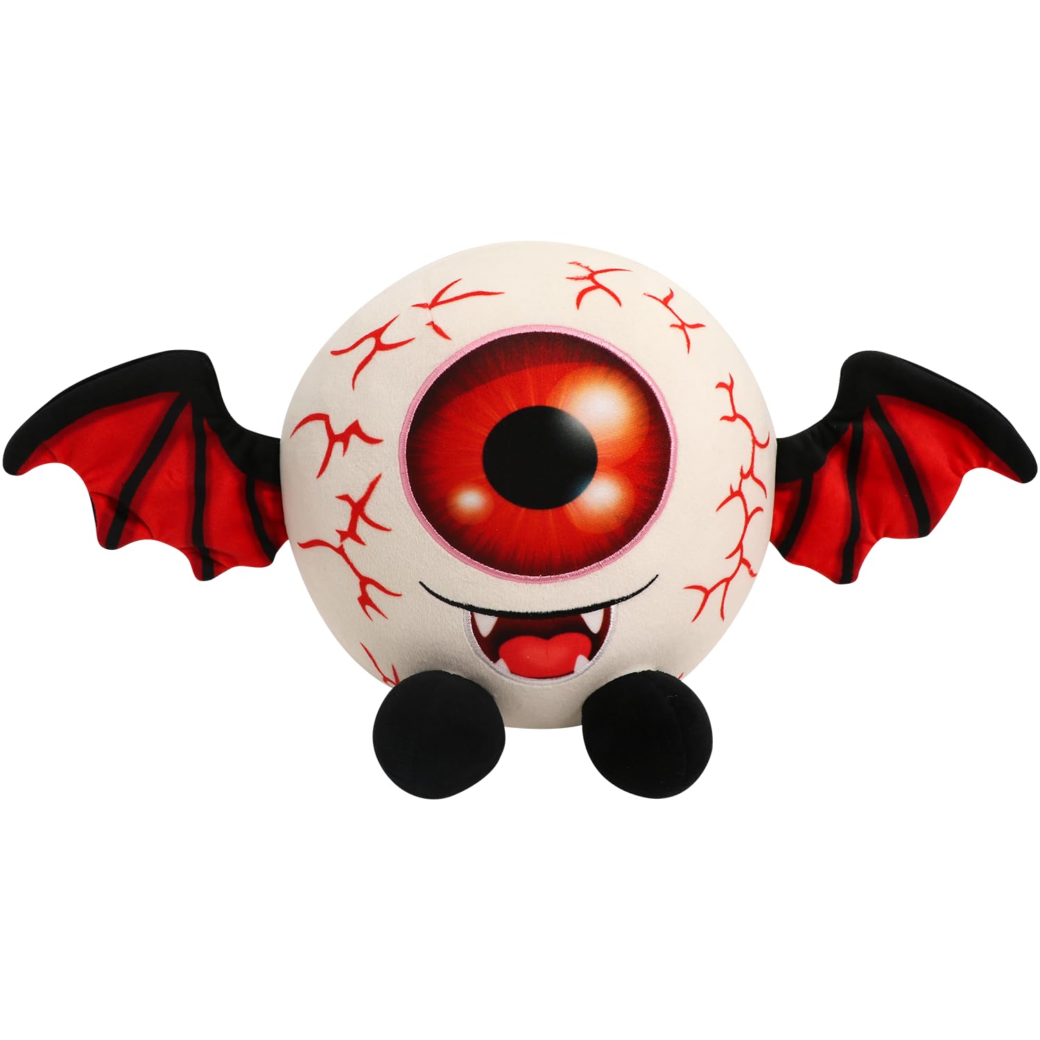 Yohica Christmas Halloween Eyeball Plush Toy,9' Christmas Scary Eyeball Stuffed Animals With Bat Wings,Eyeball Plushies Gift For Kids Christmas Party Decoration