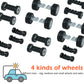 Wheels and Axles Building Blocks Set, Vehicle Truck Tires Compatible with Classic Bricks Car Parts