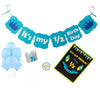 Untumble Half Birthday Decorations For Baby Boy In Blue, Six Month Photo Shoot Pack, 6 Month Party Kit With Rubber Balloons, 1/2
