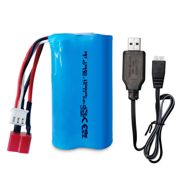 KBT RC Car Lithium Battery: 7.4V 1500mAh Rechargeable Li-ion Battery, 15C High Drain Discharge Batteries with TX Plug & Charging