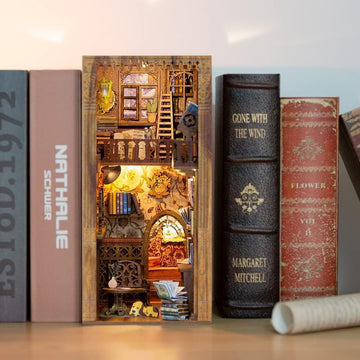 Fsolis Diy Book Nook Kit, Diy Dollhouse Miniature Kit Diy Home Decor Bookshelf Decorative Books Eternal Bookstore Bookshelf Insert Miniature House Kit Book Nook Kits For Adults (Ys05)