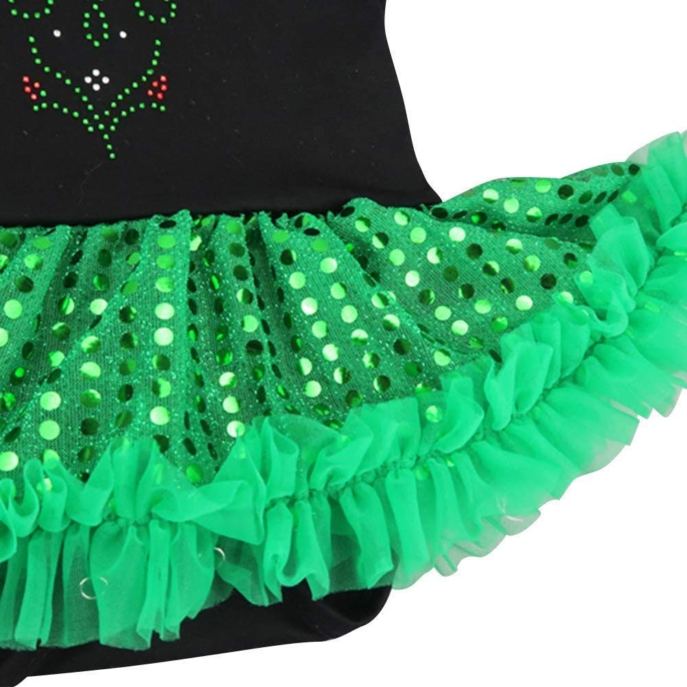 HOIZOSG Baby Girls Anna Princess Costume Halloween Christmas Party Outfits Birthday Romper Tutu Dress w/Headband Shoes Green M