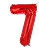40 Inch 7 Red Number Balloons Mylar Foil Helium Digital Balloons Baby Shower 7Th Birthday Party Decor Supplies