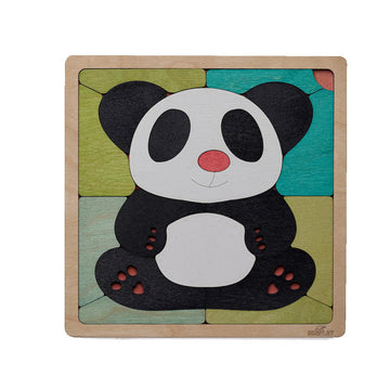 Pink Nosed Panda Wooden Puzzle | 19 Pieces Jigsaw Puzzle | Endangered Animals For Kids 3 Years And Above