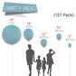 Partywoo Pale Aqua Balloons, 127 Pcs Boho Blue Balloons Different Sizes Pack Of 36 Inch 18 Inch 12 Inch 10 Inch 5 Inch Pale Blue Balloons For Balloon Garland Or Arch As Party Decorations, Blue-F28