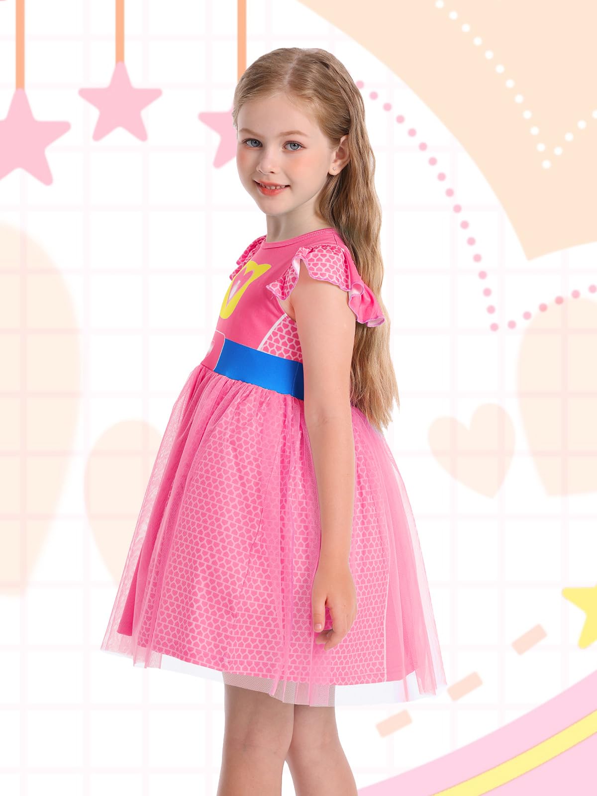 Marendyee Kitties Dress For Girls Costume Halloween Cosplay Tulle Mesh Dresses