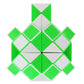 Mipartebo Magic Snake Cube Twist Puzzle - Large Green Fidget Toy, 72 Wedges, PS Plastic, Gift for Kids & Teens