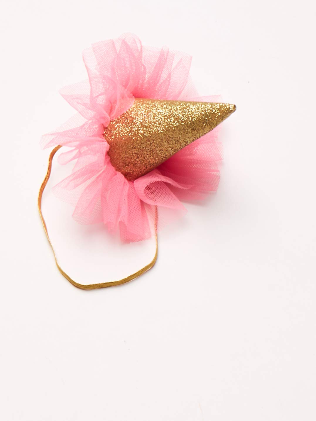 Mud Pie Baby Girls Glitter Party Hat Headband And Tutu Set Special Occasion Dress, Pink,Gold, 0-18 Months Us