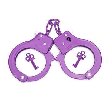 Hualixuan Metal Play Handcuffs, Hand Cuffs Police, Toy Handcuffs For Kids (Purple)
