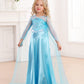 Luzlen Elsa Dress for Girls Toddler Snow Princess Costume Blue with Wig Halloween Birthday Party Dress Up Outfits, 7-8Y(Tag 150)