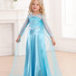 Luzlen Snow Princess Costume For Toddler Girls Kids Blue Princess Dress Up With Wig Halloween Birthday Cosplay Outfits, 6-7Y(Tag 140)