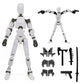 DANONI Titan 13 Action Figure  Lucky Robot 13 Action Figures  3D Printed Analog Robot Titan 13 Figure  Stop Action Animation Multi-Articulated Action Figure (White)